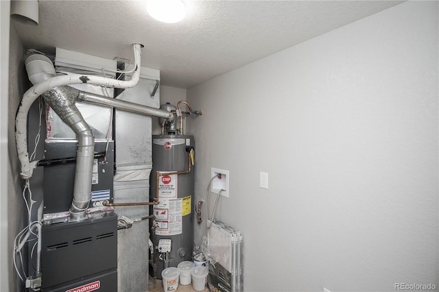 utility room featuring water heater