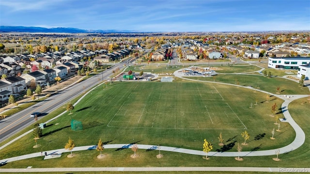 aerial view featuring a mountain view