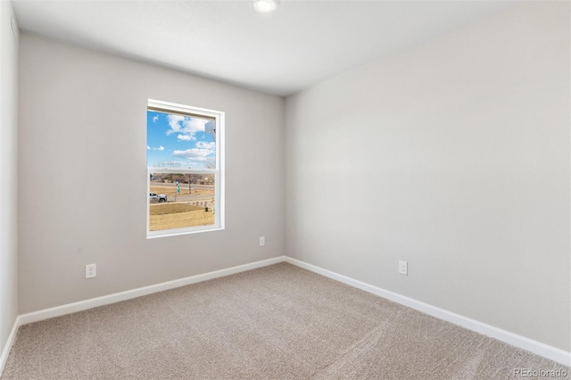 view of carpeted spare room