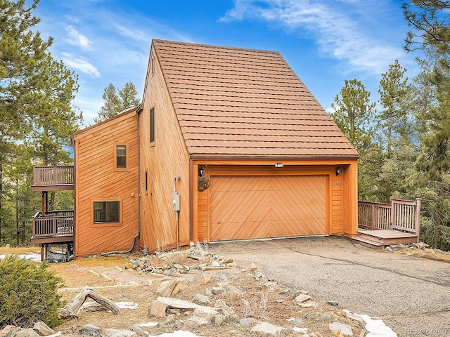 view of garage