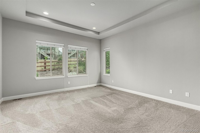 17490 W 94th Dr, Arvada, CO 80007 - carpeted empty room with recessed lighting and a tray ceiling
