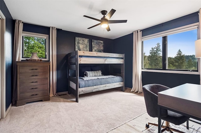 1570 Blakcomb Ct, Evergreen, CO 80439 - bedroom featuring carpet floors, an office area, a ceiling fan, and baseboards