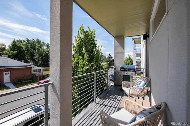 balcony featuring grilling area