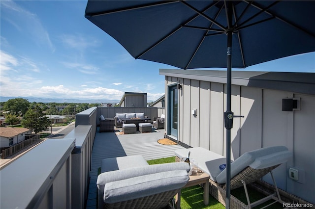 balcony with an outdoor hangout area