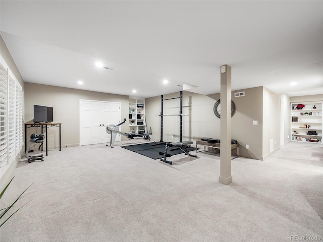 62 N Ranch Rd, Littleton, CO 80127 - workout room with carpet floors, baseboards, and recessed lighting