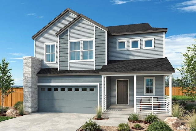 view of front of home with a garage