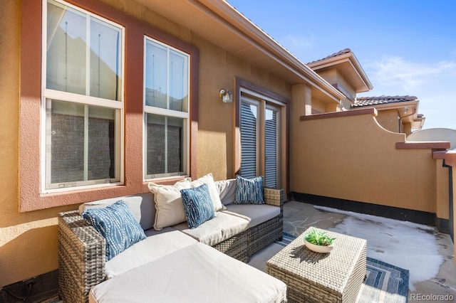 view of patio with an outdoor hangout area