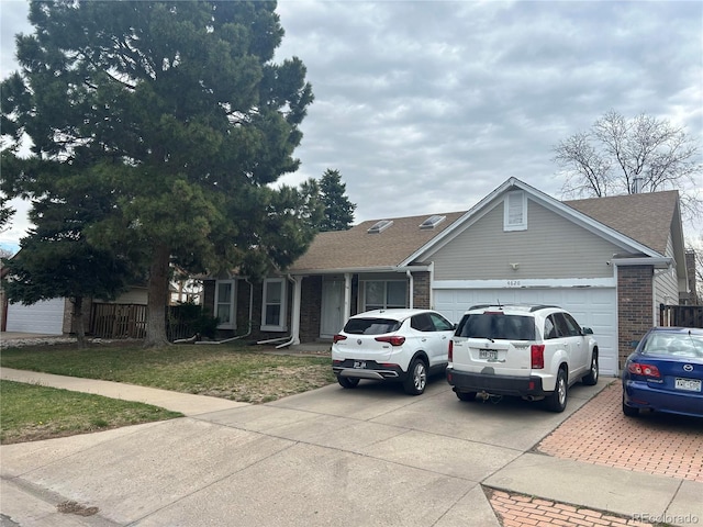 view of front facade with a garage