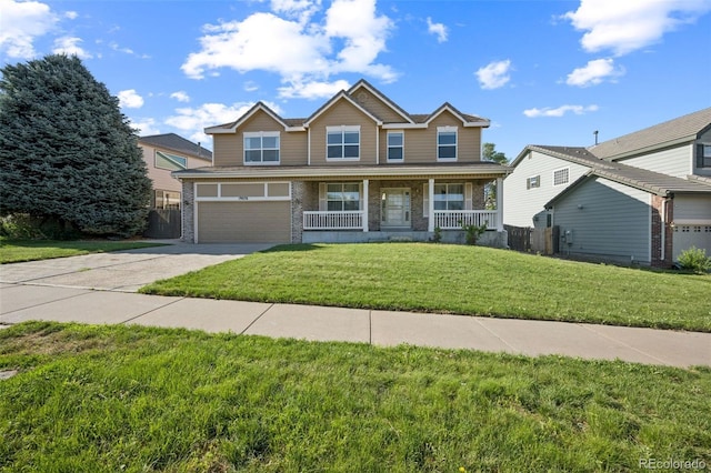 19076 E Lasalle Pl, Aurora, CO 80013 - traditional home featuring driveway, an attached garage, covered porch, and stone siding