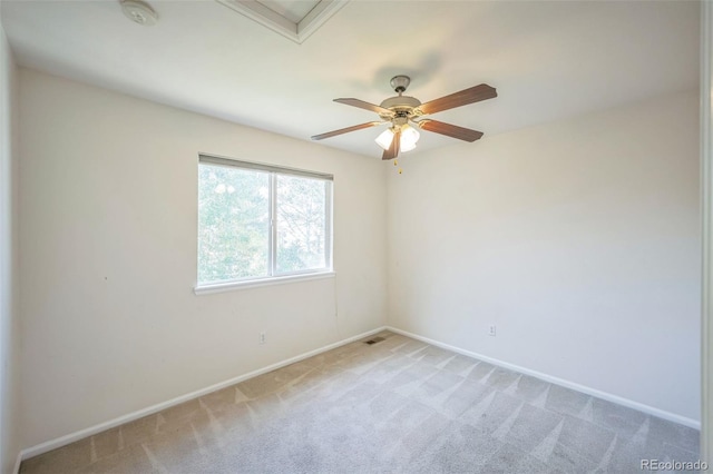 19076 E Lasalle Pl, Aurora, CO 80013 - spare room with a smoke detector, light colored carpet, and ceiling fan