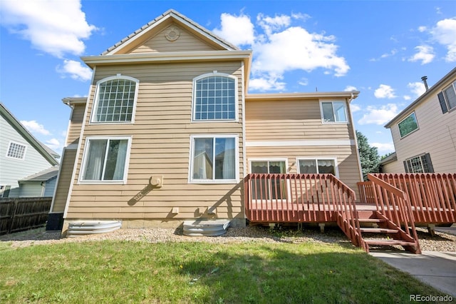 19076 E Lasalle Pl, Aurora, CO 80013 - rear view of house featuring a wooden deck