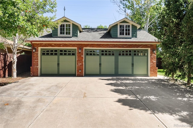 exterior space featuring a garage