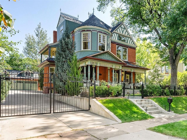 victorian house featuring covered porch