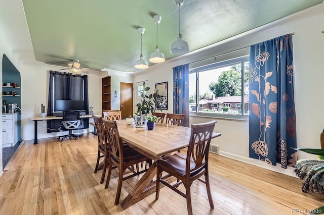 6995 W 27th Ave, Wheat Ridge, CO 80033 - dining room featuring wood finished floors, an office area, and ceiling fan