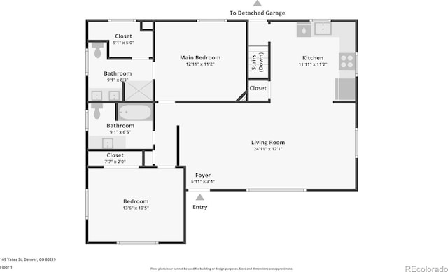 169 Yates St, Denver, CO 80219 - view of floor plan / room layout