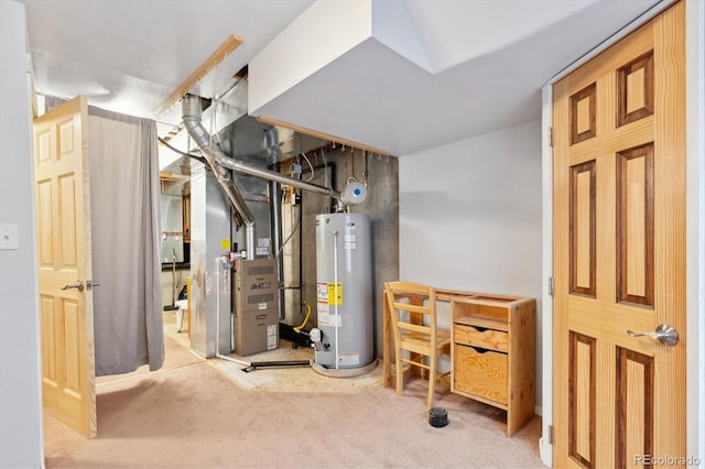 utilities featuring heating unit and water heater