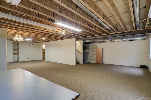 11577 Cranston Dr, Peyton, CO 80831 - finished below grade area with carpet and stairs
