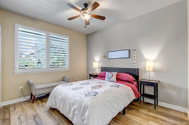 21658 E Tallkid Ave, Parker, CO 80138 - bedroom with light wood-type flooring and ceiling fan