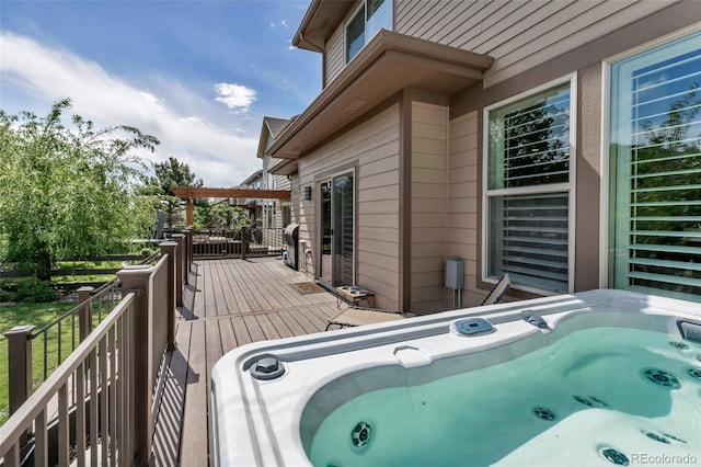 21658 E Tallkid Ave, Parker, CO 80138 - wooden terrace with a hot tub