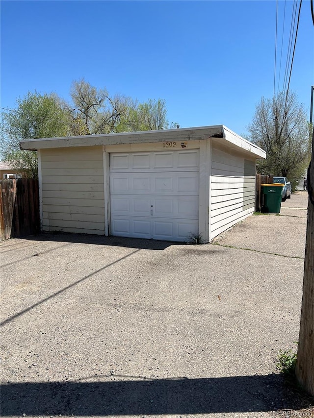 view of garage