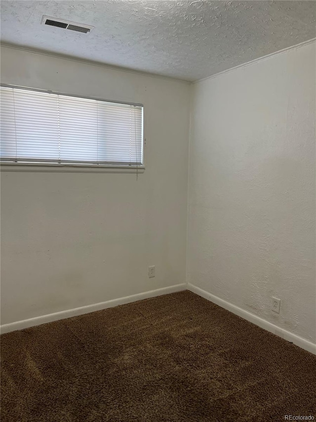 empty room featuring carpet floors, plenty of natural light, and a textured ceiling