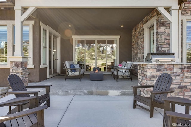 360 Basilwood Way, Highlands Ranch, CO 80126 - view of patio / terrace featuring an outdoor kitchen and an outdoor living space