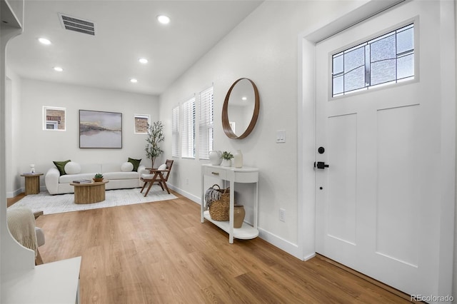 foyer featuring wood-type flooring