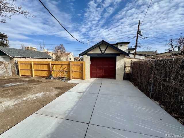 view of garage