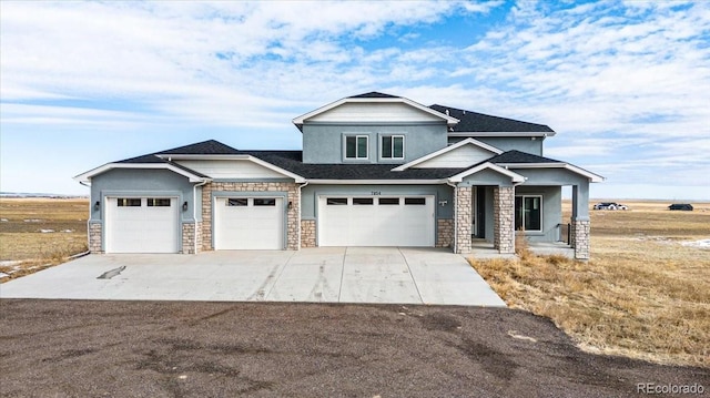 craftsman-style house with a garage