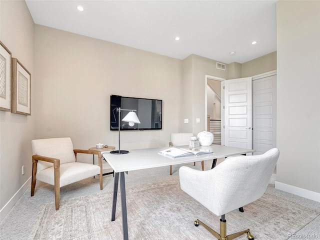 9395 Night Star Pl, Lone Tree, CO 80124 - office area with light carpet and recessed lighting