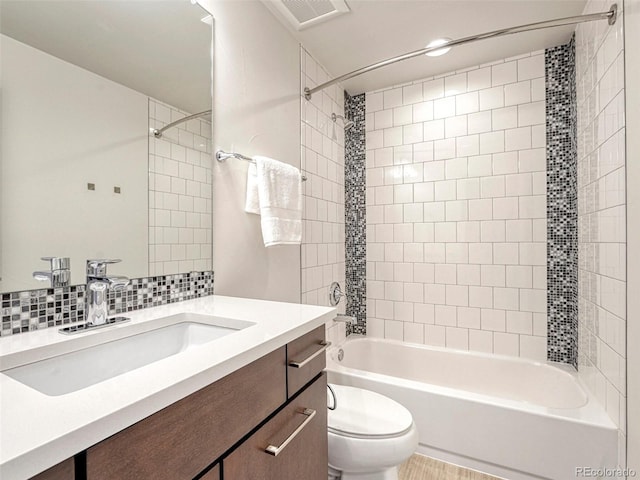 9395 Night Star Pl, Lone Tree, CO 80124 - full bath with vanity, shower / washtub combination, and backsplash