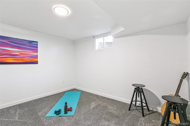 interior space featuring carpet flooring