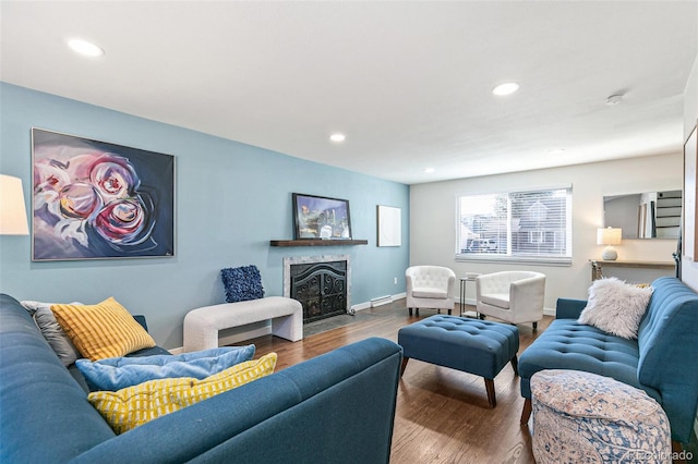 living room featuring hardwood / wood-style flooring