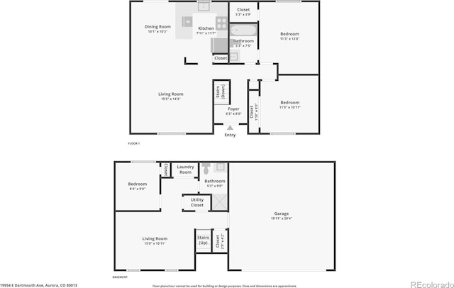 19954 E Dartmouth Ave, Aurora, CO 80013 - view of floor plan / room layout