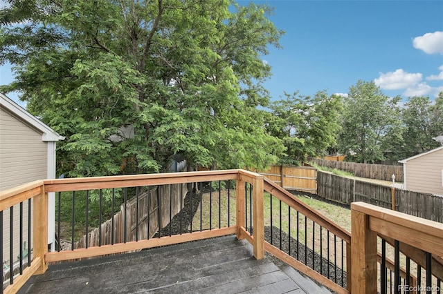 19954 E Dartmouth Ave, Aurora, CO 80013 - wooden deck with a fenced backyard