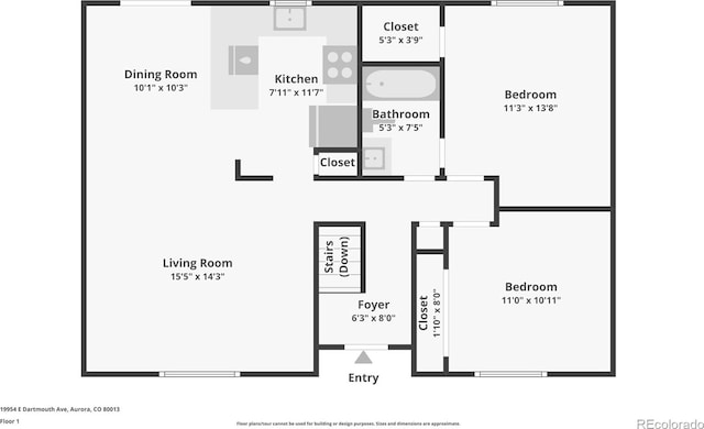 19954 E Dartmouth Ave, Aurora, CO 80013 - view of property floor plan