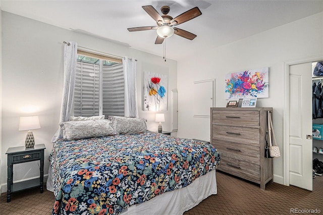 3357 N Akron Ct, Denver, CO 80238 - bedroom with carpet floors and a ceiling fan