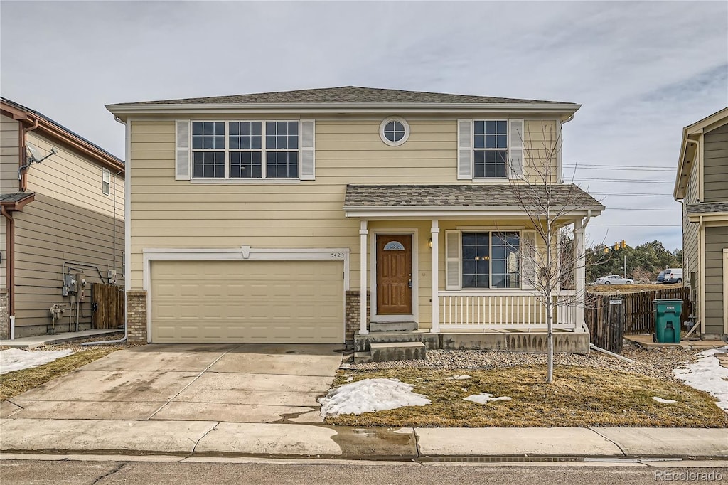 view of property with a garage