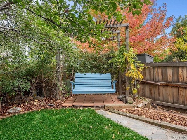 view of yard with fence