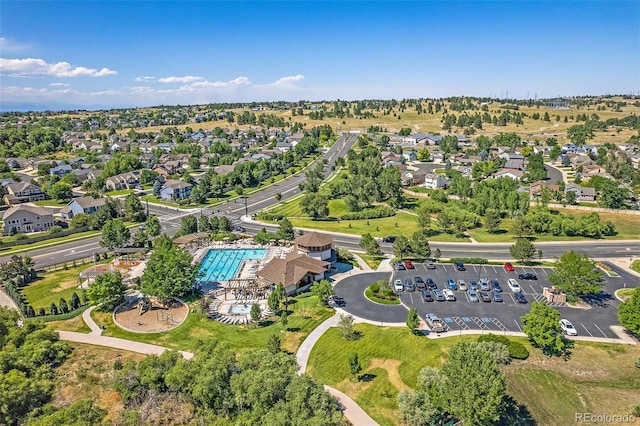 aerial view with a residential view