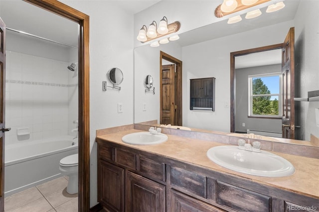 107 Mountain Vista Ln, Silverthorne, CO 80498 - bathroom featuring tile patterned flooring, double vanity, and washtub / shower combination