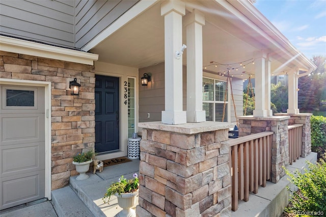 property entrance with a porch