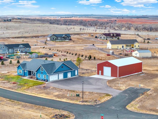 aerial view featuring a rural view