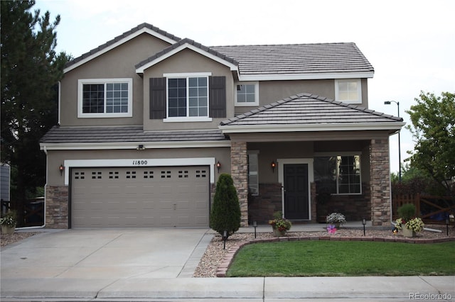 view of front facade featuring a garage