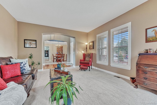 view of carpeted living room