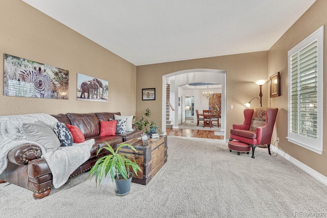 view of carpeted living room