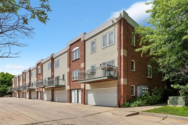view of building exterior with a garage