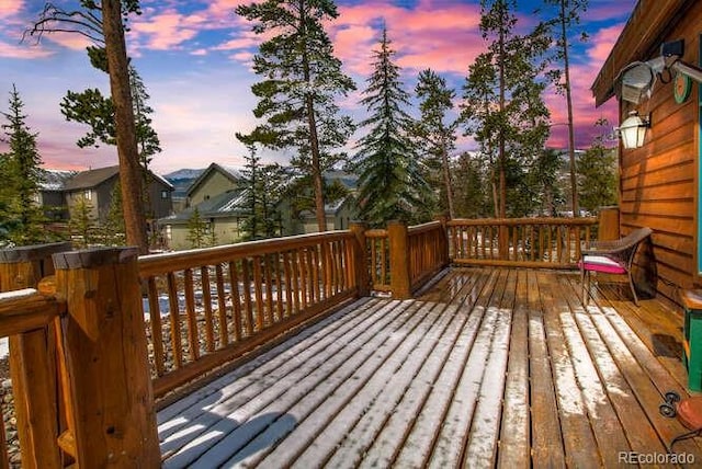 view of deck at dusk