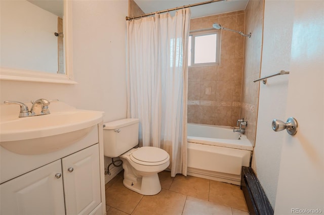 558 N Washington St Unit 103, Denver, CO 80203 - full bathroom with vanity, shower / bathtub combination with curtain, and tile patterned flooring