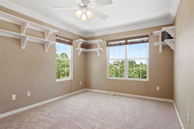 5120 Langdale Way, Colorado Springs, CO 80906 - carpeted empty room with ceiling fan and crown molding